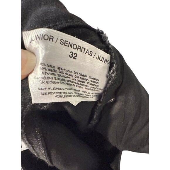 William Rast Black High Rise Metallic Perfect Skinny Jeans Size Juniors 32, EUC - Picture 9 of 9
